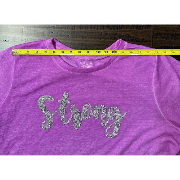 Lane Bryant Sweatshirt Plus Size 22 24 STRONG Sparkling Lightweight Purple - Picture 4 of 8
